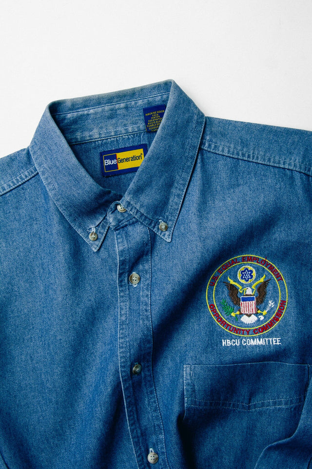 {Vintage/Used} HBCU Denim Button Down Shirt