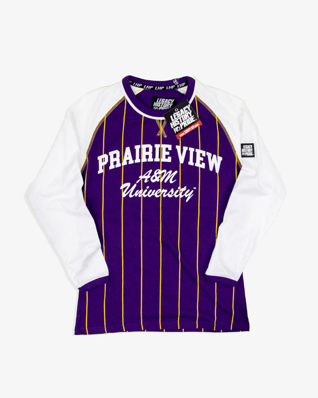 PRAIRIE VIEW A&M Raglan Pinstripe Tee