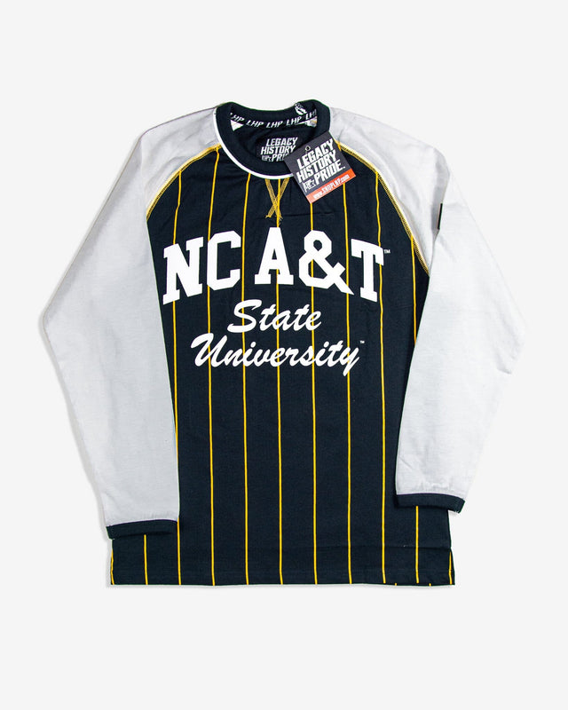 NC A&T Raglan Pinstripe Tee