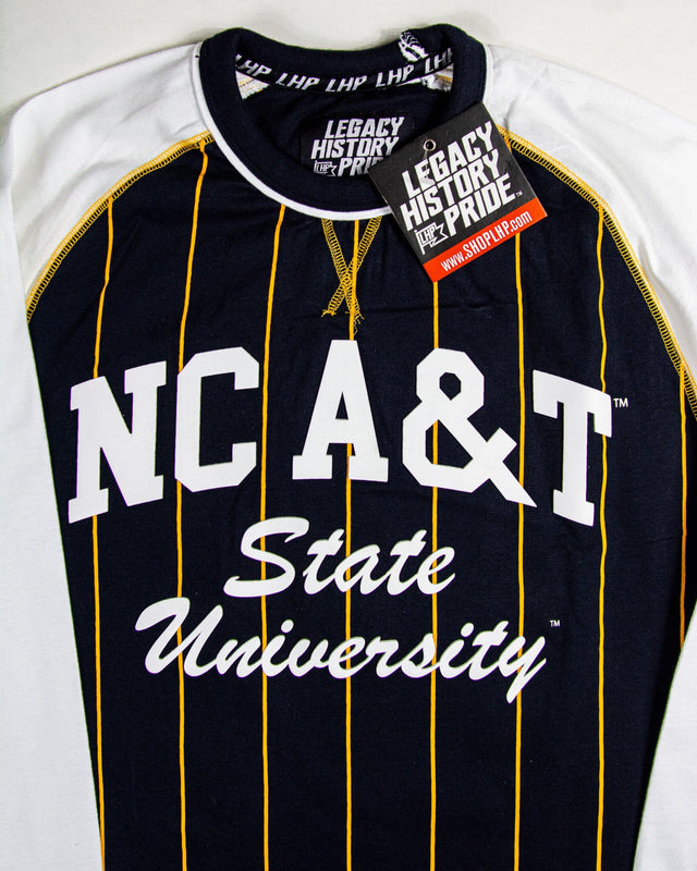 NC A&T Raglan Pinstripe Tee